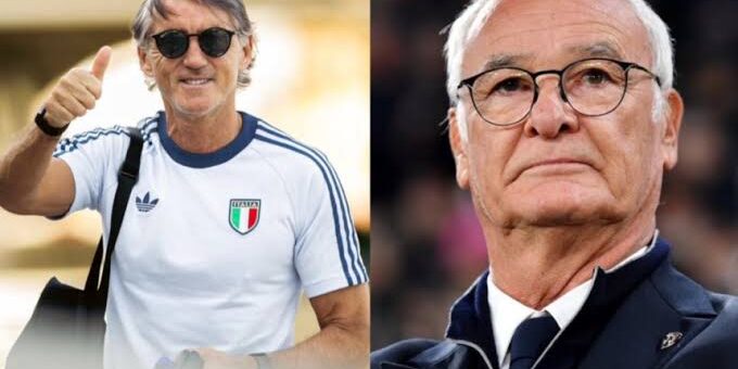 Roberto Mancini dengan Claudio Ranieri