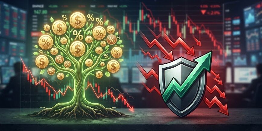 Ilustrasi investasi saham dividen sebagai benteng pertahanan portofolio saat pasar (IHSG) mengalami tekanan.