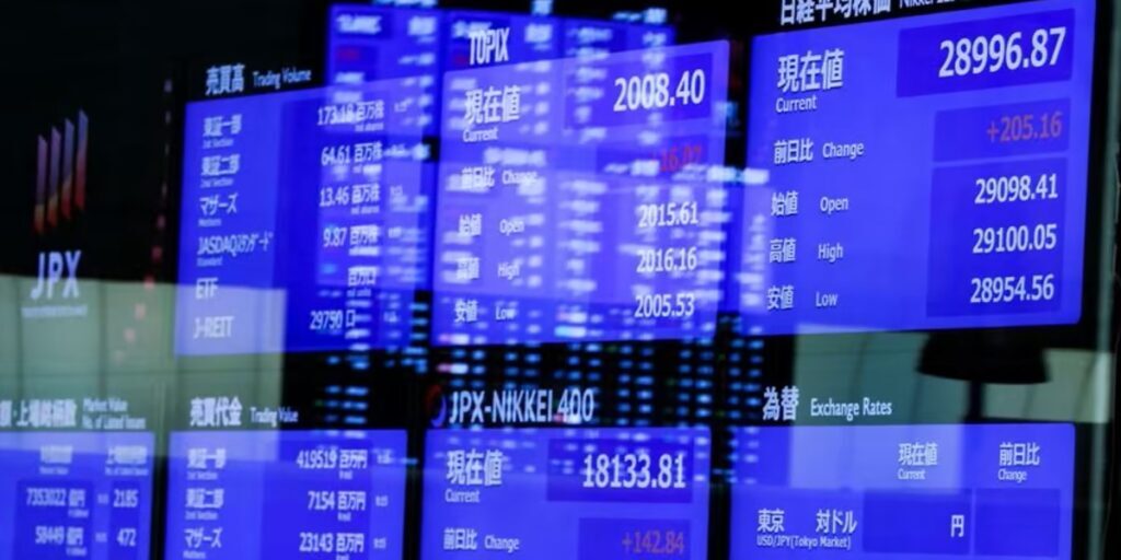 Saham Asia tersandung
