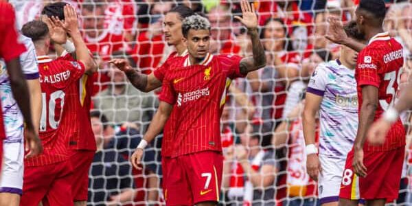 Selebrasi gol dari pemain Liverpool