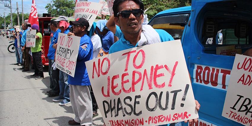 Sopir Jeepney Filipina Protes 