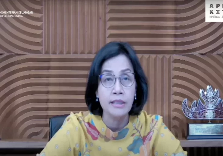 Menkeu Sri Mulyani memberika pemaparan soal kondisi keuangan negara dalam agenda APBN Kita edisi Agustus 2023.

