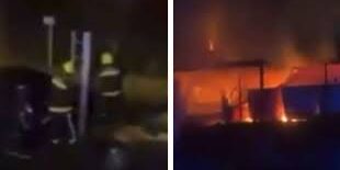 Stadion St James Park kebakaran