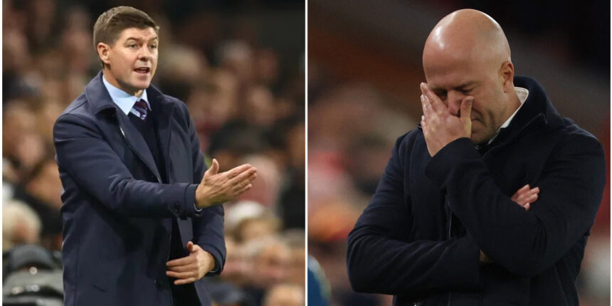 Steven Gerrard dengan Arne Slot