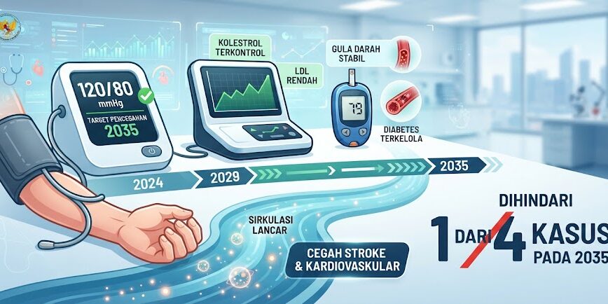 Ilustrasi konsep pencegahan penyakit melalui program Cek Kesehatan Gratis.