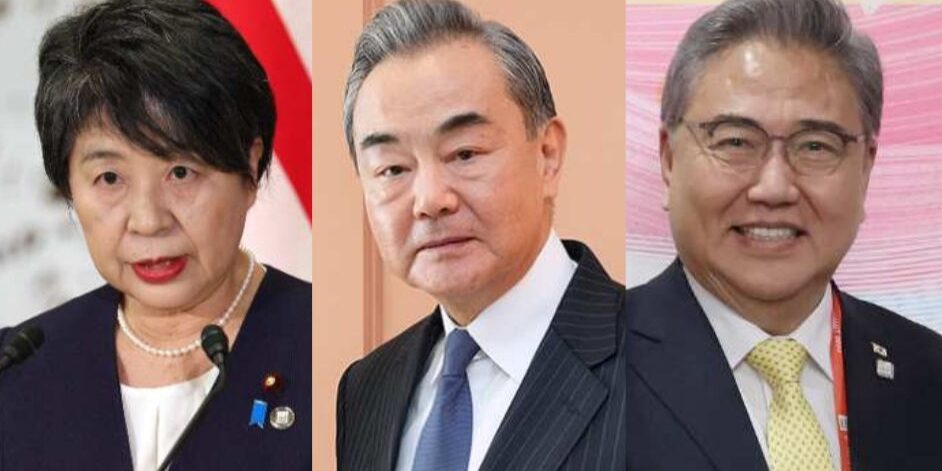 Tiga mitra Menlu Yoko Kamikawa,  Wang Yi dan Parl Jin