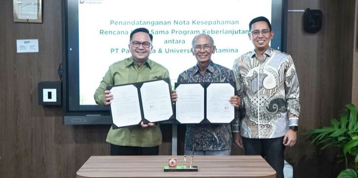 Nota Kesepahaman ditandatangani Direktur Utama PT Patra Jasa, Ray SM Daulay dan Rektor Universitas Pertamina, Prof. Wawan Gunawan A. Kadir

