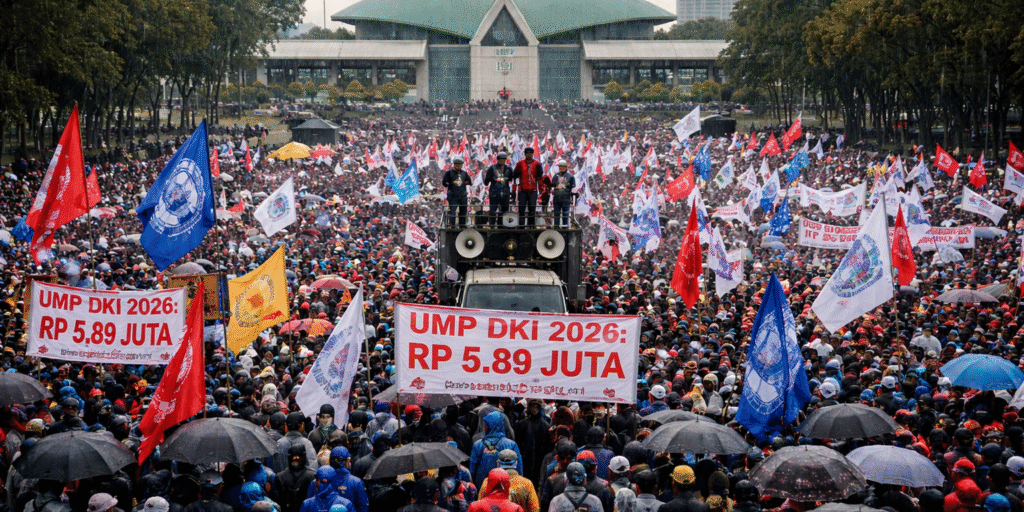 ilustrasi demo buruh