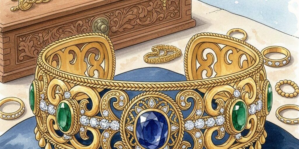 ilustrasi emas perhiasan