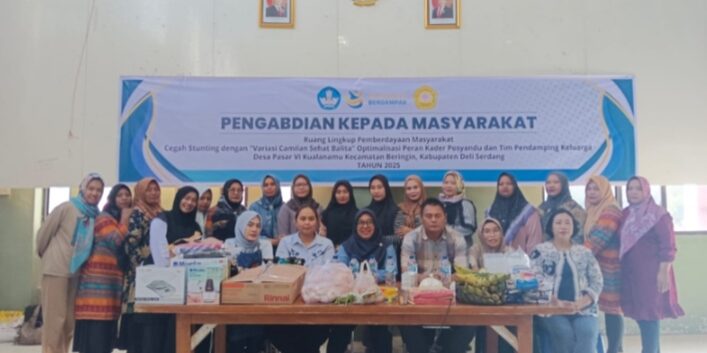 Pengabdian kepada masyarakat, dosen dan mahasiswa USM-Indonesia melaksanakan pelatihan “Cegah Stunting dengan Variasi Camilan Sehat Balita”