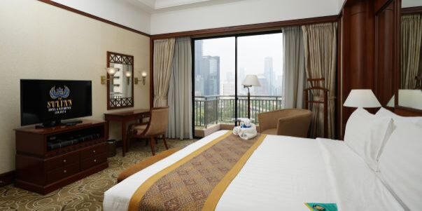 Kamar Hotel Sultan di kawasan Gelora Bung Karno (GBK) Senayan