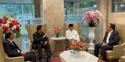 Menag RI dan Ephorus HKBP di ruangan VVIP, Masjid Istiqlal, Jakarta Pusat 