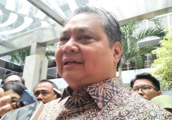 Menteri Koordinator Bidang Perekonomian (Menko Perekonomian) Airlangga Hartarto dalam acara 'Perayaan Hari Jadi Kementerian Koordinator Bidang Perekonomian ke-58' di Gedung Ali Wardhana, Kamis (25/7/2024). 