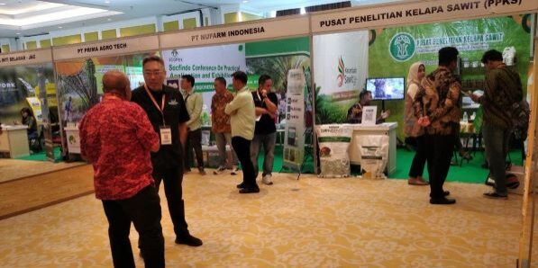 Ratusan perusahaan kelapa sawit dan turunannya berpameran pada acara Socfindo Conference on Practical Application & Exhibition 2026. (Foto: Fadmin Malau)