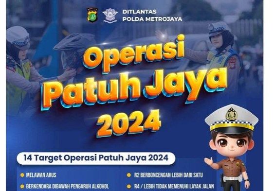 Polri resmi menggelar Operasi Patuh 2024 serentak se-Indonesia, ada 14 jenis pelanggaran yang akan jadi fokus penindakan sesuai Undang-Undang No. 22 Tahun 2009 tentang Lalu Lintas dan Angkutan Jalan. 