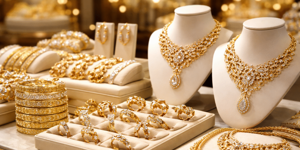 ilustrasi emas perhiasan