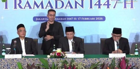 Menteri Agama Nasaruddin Umar menyampaikan hasil Sidang Isbat Penetapan Awal Puasa Ramadan 2026. (Foto: Tangkapan Layar Live YouTube Kemenang)
