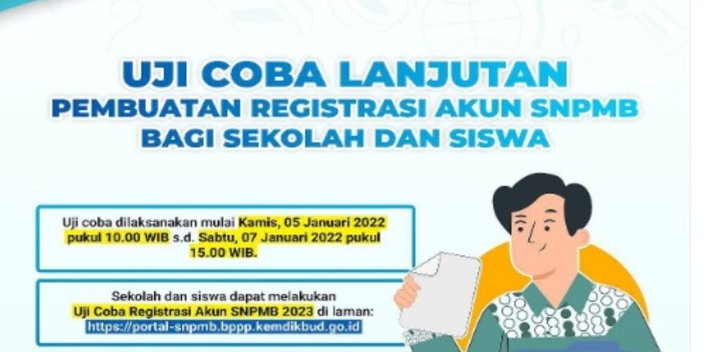 Tahap awal dalam Seleksi Penerimaan Mahasiswa Baru Tahun 2023 dimulai dengan pembuatan akun SNPMB bagi sekolah dan siswa.

