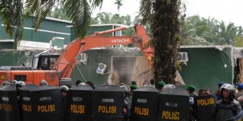 Tim Gabungan Polda Sumut, Kodam I/BB, dan Pemprov Sumut Rubuhkan THM Marcopolo